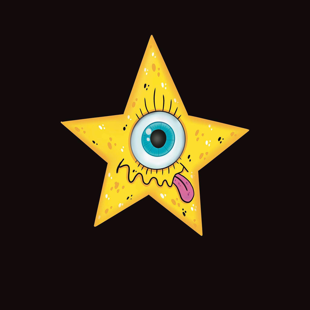 YELLOW STAR - Premium heavyweight black t-shirt