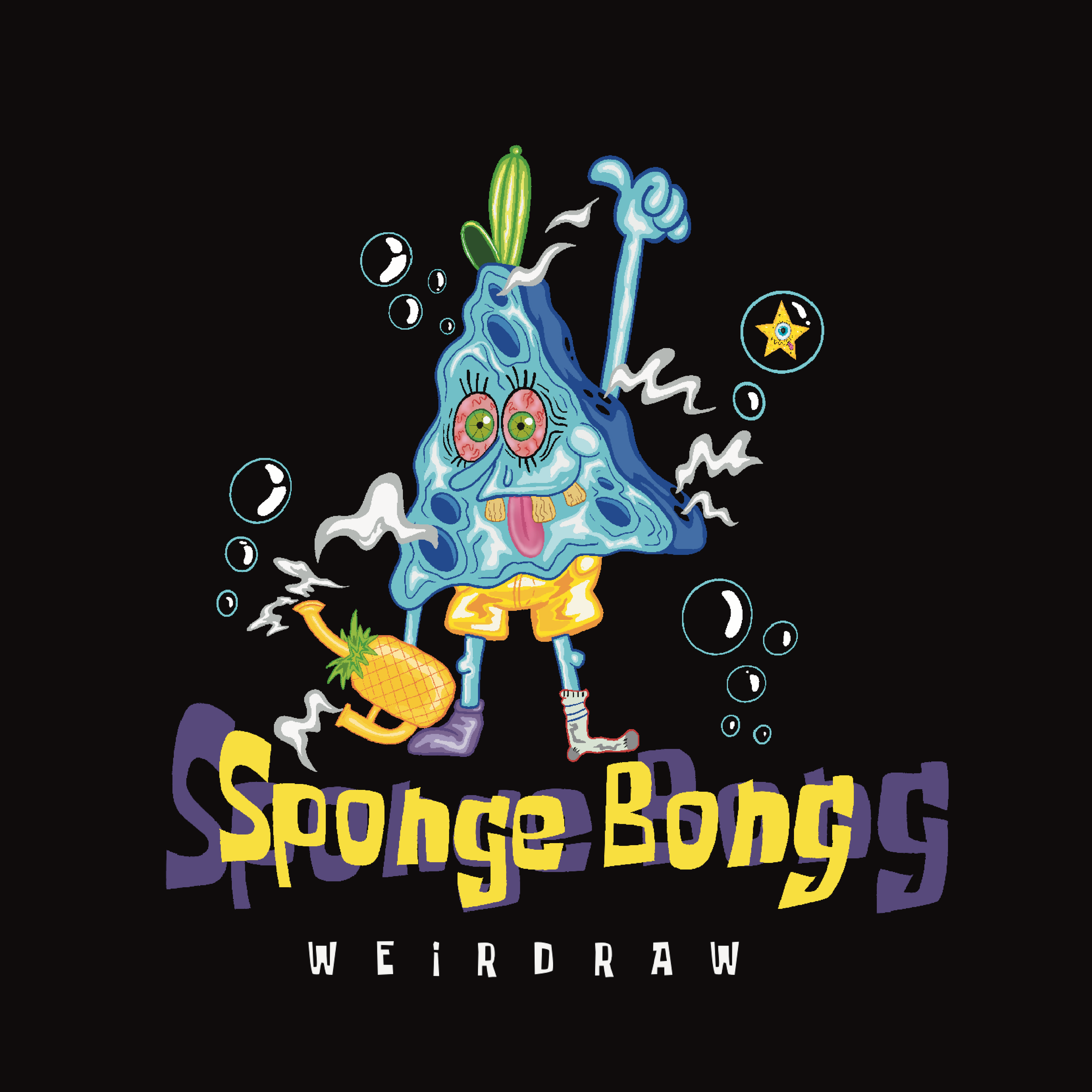 SPONGE BONG - Premium heavyweight black t-shirt
