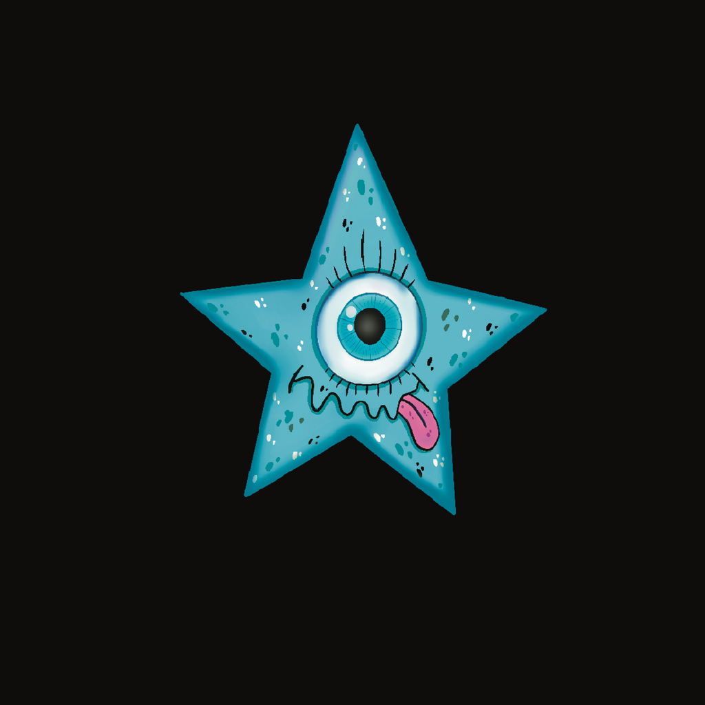 BLUE STAR - Premium heavyweight black t-shirt